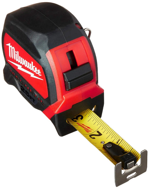 Magnetic Tape Measure 25 Ft By 1.83 In, Nylon Bond Blade Protection, 5 Point Reinforced Frame, Finger Stop Guard, Heavy Duty Construction For Quick, Accurate Measurements On The Job Site