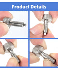 M6 Stainless Steel Retractable Spring Plunger With Knurled Grip Handle Self Locking Pin Bolt shown in hands for detailed inspection.
