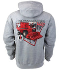 Back view of Old School 1460 Combine Gray Hoodie Sweatshirt For Adults With Ultra Soft Knit Fabric And A Bold Back Graphic Of The 1460 True To Size Easy Care Machine Wash EXC-395