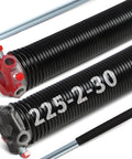 Garage Door Torsion Springs Pair 0.225 X 2 In X 30 In Dope Heavy Duty Steel With Aluminum Cones showing detailed finish