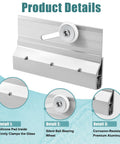Four Pack Frameless Shower Door Roller Top Bracket Assembly Three Quarter Inch Round Wheel With Ball Bearings Extruded Aluminum Chrome Finish Replacement Hardware Kit For Glass Sliding Doors showing details of silicone pad, ball bearing wheel, and corrosion-resistant aluminum.