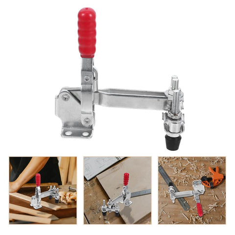Two Pack Beefy Vertical Double Head Quick Release Welding Toggle Clamps Zinc Plated Iron Fixed Workholding Clamps