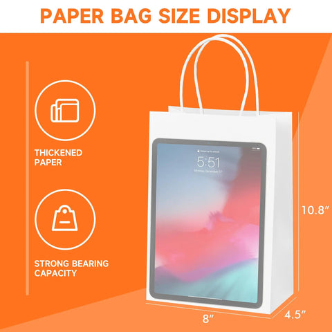 500 Pack Custom Printed Kraft Paper Bags For Small Biz With Logo Brown White Shopping Bags With Handle Personalized Gift Bags