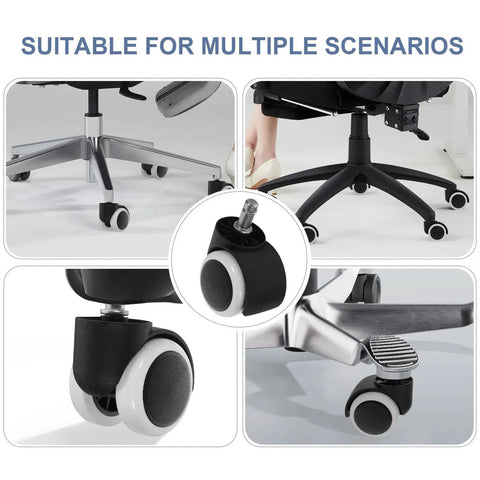 Smooth Operator Replacement Casters For Office And Gaming Chairs With 10mm Circlip Rod And Flawless 360 Spin Easy Peasy Install Glides Right Across Hardwood Or Carpet 4 Piece Set