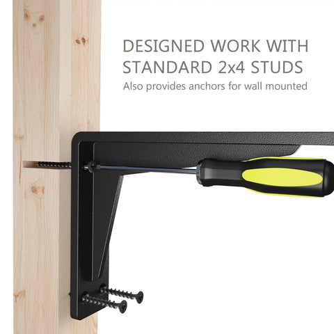 Built Tough 18 Inch Heavy Duty Shelf Brackets 8 Pack, No Jokes Premium Steel Wall Mounts for easy installation on 2x4 studs.