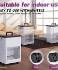 Heavy Duty Gravity Dog Feeder For Large Breeds Outdoor Auto Food Dispenser Galvanized Steel 30 Pound Capacity with locking wheels.