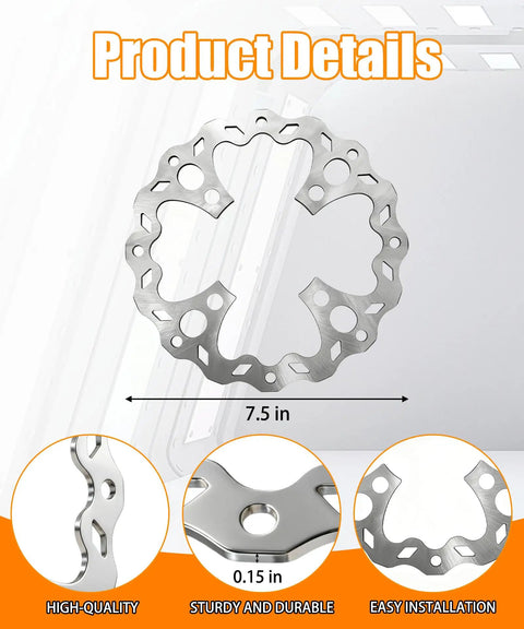 Front Brake Disc Rotor For Tuttio Soleil 01 Electric Bike Top Notch Performance Alloy Rotor with Superior Heat Dissipation, 7.5 in