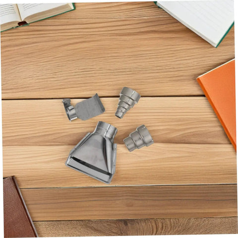 High Grade Stainless Steel Heat Gun Nozzle Set For Plastic Welding And Shrink Wrap Repair With Easy Swap Design on wooden table
