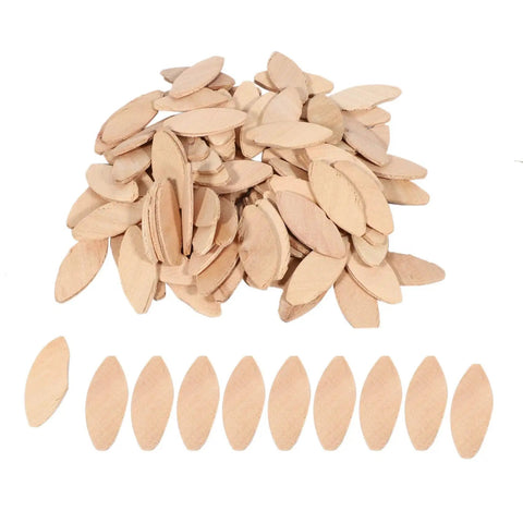 Assorted No 20 Wood Biscuits for Tenon Joints, 100 Pcs, Beech Wood, Soaks Up Water Based Glue for Tight Joints, Uniform Size