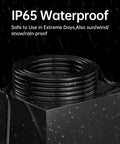 Close-up of IP65 waterproof feature on Two Pack 3 Foot Outdoor Extension Cords 16 AWG SJTW Weatherproof 13 Amp 1625 Watt ETL Listed