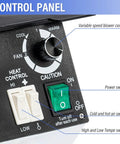 Control panel of Frame Warmer For Eyeglasses 1500W High Power Glasses Heater With 110V Hot And Cold Switch.