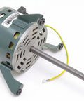 Top Shelf 1/20 Hp 277V 1100Rpm Direct Drive Fan Coil Motor Replacement Hvac Part Fits My04 Units from side view, showcasing motor design.