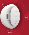 Hardwired Smoke And Carbon Monoxide Detector With AA Battery Backup, Interconnectable, LED Warning Lights, Dual Detection For Smoke And CO, 4 Pack shown in side view with dimensions labeled