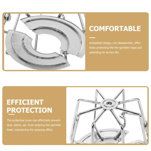 Robust Fire Sprinkler Guard 2 75 Inch Universal Head Cover KnockOut Bump Shield showing durable iron design for efficient protection.