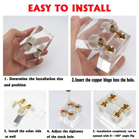 Installation guide for Hidden Brass Barrel Hinges Set For DIY Jewelry Boxes And Small Cabinets With 180 Degree Opening 8mm Concealed Hinges 8 Piece Kit For Craft Projects Great For DIYers And Makers On A Budget