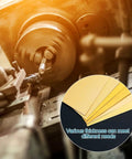 Brass Shim Stock Assortment Set For DIY Pros, 6 Inch By 1 Inch, 0.001 to 0.02 Inch Thickness, in use on metalworking machine