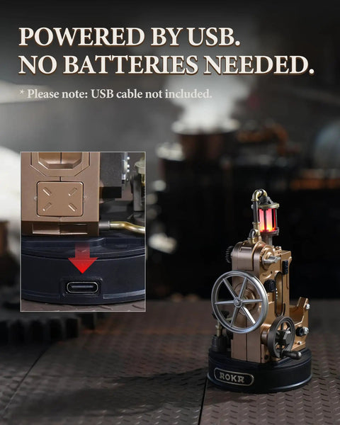 Metal 3D Puzzle Mechanical Model Kit With Morse Telegraph Theme Steampunk DIY Industrial City Build Wireless 2 4G Link Receiver, USB powered model