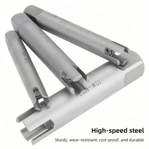 10 Piece Screw Tap Extractor Set For Removing Broken, Stripped, And Damaged Screws And Bolts, Heavy Duty High Speed Steel