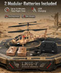 Missile Launch RC Helicopter With 10 Reusable Missiles LED Lights Altitude Hold One Key Takeoff 2.4GHz remote control on helipad