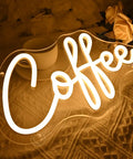 Coffee Neon Light Sign USB Powered Wall Or Table Decor For Home Kitchen Cafe Bar Warm White 11.8 Inch By 6.69 Inch Night Light Mood Builder