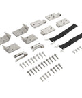 Ford Bronco Door Hinges Kit Left And Right For 1966-1977, Galvanized Silver Finish, 304 Stainless Steel, full set displayed