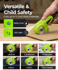 Cordless Electric Cardboard Cutter And Heavy Duty Power Scissors With 350Rpm High Torque Motor used on cardboard and fabric.