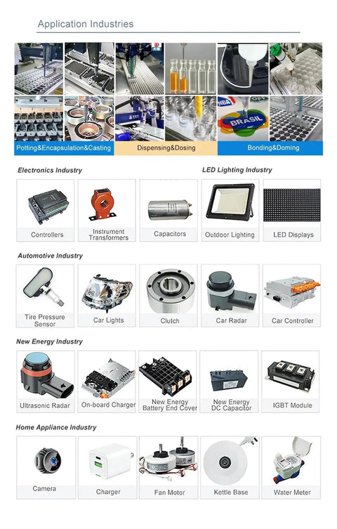 High Speed Epoxy Resin and Polyurethane Glue Dispenser for Semi Automatic Desktop Gluing and Sealing Machines Pro Grade Single Component Adhesive Applicator for Precise Fast Dispensing in Industrial and DIY Bonding used in electronics and automotive parts