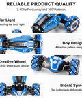 Gesture Sensing RC Stunt Car With 360 Degree Flips And Drifts, 2.4GHz 4WD Remote with creative wheels and car light features