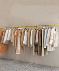 Industrial Wall Mounted Clothing Rack For Laundry And Retail 300cm Space Saving Garment Rail with clothes hanging