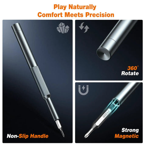 Grab And Go 27 In 1 Magnetic Precision Screwdriver Set for MacBook Laptop Phone Watch featuring non-slip handle and strong magnetic tip