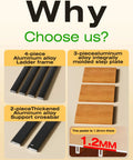 Infographic showing components of 3 Step Aluminum Folding Ladder With Anti Slip Wide Pedals, Ultra Lightweight And Sturdy.