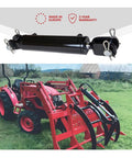 Built Tough Double Acting Hydraulic Cylinder With Clevis Ends For Farm Equipment 2.5 Inch Bore And 10 Inch Stroke At 2500 PSI Tie Rod Alternative Welded Universal Cylinder on front loader