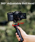 Versatile Extendable Mini Camera Tripod Selfie Stick held with 360 Degree Ball Head for DSLR GoPro DSLR position view