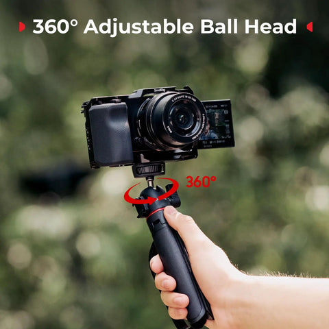 Versatile Extendable Mini Camera Tripod Selfie Stick held with 360 Degree Ball Head for DSLR GoPro DSLR position view