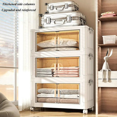 Real Deal Stackable Plastic Storage Bins With Lids Narrow 3 Tier Side Cabinet Closet Organizer Portable Bathroom Unit Hassle Free Home Game Changer Keeps Your Stuff Tidy