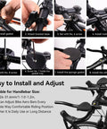 Installation steps for Clip On Aero Bar For Road Bikes Aluminum Alloy Armrest Handlebars With Removable Sponge Pads No Fuss Install