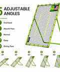 Volleyball Rebounder Net 7x4 Ft With Five Adjustable Angles for solo practice, showing angle options and adjustable positions.