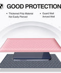 Light Pink Bubble Mailers 8.5x12 Inch 25 Pack Padded Envelopes Self Seal Waterproof Opaque Pro Grade Shipping Bags for Clothes Makeup Supplies Essentials layer demonstrating protection over phone