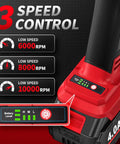 Cordless Angle Grinder Four And A Half Inch Beast Brushless Metal Grinder 12000 RPM with speed settings and battery indicator