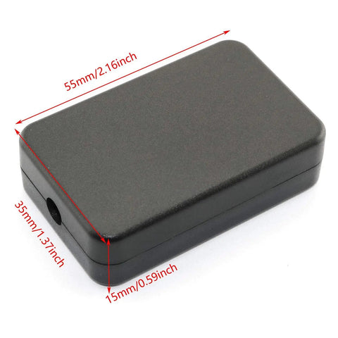 4 Pack Waterproof Electrical Junction Boxes Black Plastic Project Case 2.16x1.38x0.59 Inches Durable ABS with measurements shown