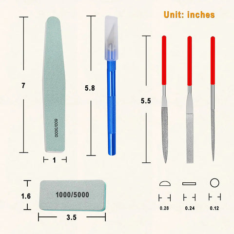 3D Metal Puzzle Tool Kit For Adults, 28 Piece Stainless Steel DIY Model Tools Set With pliers and sanding tools dimensions