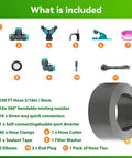 360 Degree Adjustable Drip Irrigation System Kit With 100 Feet Of Five Sixteenth Tubing, Sixteen Copper Nozzles And Eighty Two Piece Drip Kit