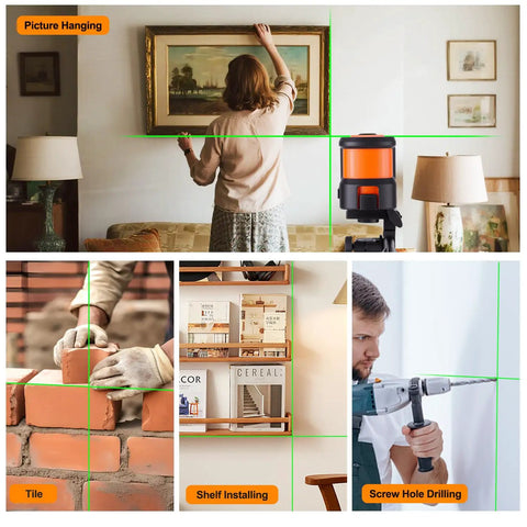 45 Inch Tripod Laser Level With Ultra Bright Green Cross Line And Thick Durable Casing For Indoor Outdoor Use, Easy Adjust Stand, Twice As Bright As Red Beams, Safe Certified Design For Precise Hanging And Framing on tripod for hanging, tiling, shelves, drilling