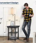 59.5 Inch Floor Lamp End Table With Dope USB And USB C Charging Station And Power Outlet Bedside Nightstand Lamp Ava White