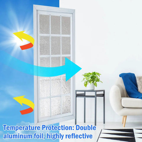 Block Blinding Summer Sun And Keep Your Pad Chill This Durable Double Reflective Aluminum Foil Window Film For Rv Car And Garage Doors Features 12 Hook And Loop Pads For No Sweat Setup And Long Lasting Coverage.