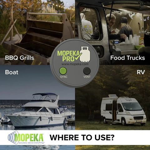 Wireless Propane Tank Gauge With Magnetic Sensor And Smart App Connectivity for BBQ grills, food trucks, boats, and RVs.