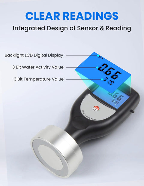 Portable Water Activity Meter For Food Testing With Software And USB Data Ultra Lightweight Under 100 Grams Ideal For On The Go