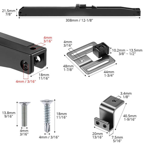 Hole Free Barn Door Soft Close Kit For Single Doors Weighing 88 To 132 Pounds With Hidden Spring Damper detailed view