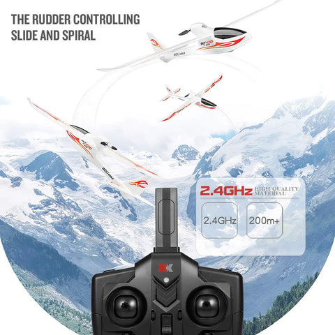 Three Channel RC Airplane For Adults And Beginners, Sky King Inspired Fighter Glider with remote, flying over mountains