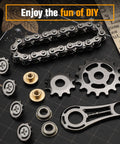 Dope Fidget Chain Toy For Kids And Adults, DIY metal sprockets and bike gears, sensory EDC stress relief desk toy parts
